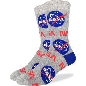 Good Luck Sock Men's NASA Socks, Gray, Adult