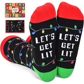 Zmart Funny Christmas Gifts for Men Women Coworkers Christmas Vacation Gifts, Light up Christmas Socks Unisex Light Up Socks Secret Santa Gifts