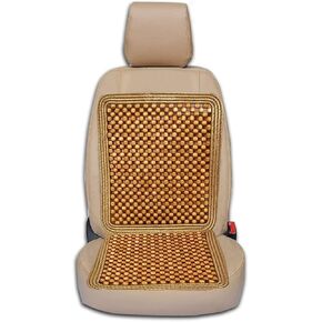 Zone Tech Wooden Beaded Car Driver Seat Cushion - Natural Double Strung Massaging Universal Comfortable Car Seat Cover Cushion with High Ventilation