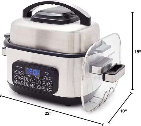 جرين بان مقلاة هوائية 13 في 1 للطهي البطيء والشواية، اعدادات مسبقة للطهي بالبخار والخبز والطهي على البخار، سيراميك صحي غير لاصق وامن للاستخدام في غسالة الصحون، شاشة LED سهلة الاستخدام in Kuwait