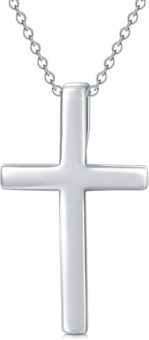 قلادة صليب من الفضة الاسترليني مع سلسلة فضية 925، قلادة صليب مطلية بالذهب الأبيض هدايا مجوهرات دينية مخلصة، 20 بوصة in Kuwait