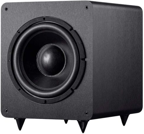مضخم صوت Monoprice SW-12 بقوة 400 وات RMS (ذروة 600 وات) - 12 بوصة، تصميم مستورد، تحكم متغير في الطور، فلتر تمرير منخفض متغير، لأنظمة المسرح المنزلي in Saudi Arabia
