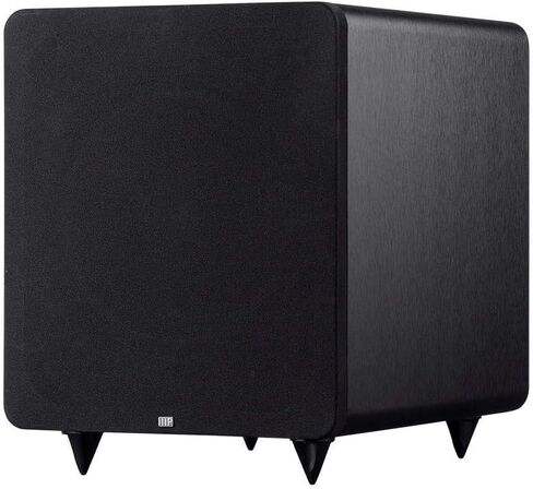 مضخم صوت Monoprice SW-12 بقوة 400 وات RMS (ذروة 600 وات) - 12 بوصة، تصميم مستورد، تحكم متغير في الطور، فلتر تمرير منخفض متغير، لأنظمة المسرح المنزلي in Saudi Arabia