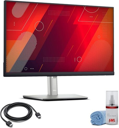 شاشة Dell P2422H مقاس 24 بوصة بدقة Full HD 1080p و16:9 IPS (P2422H) + كابل HDMI + مجموعة تنظيف LCD in Kuwait
