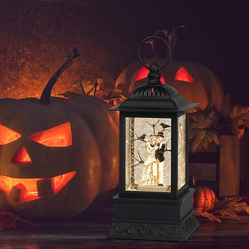 كرة الثلج للهالوين، قسيمة هيكل عظمي لتزيين الهالوين للمنزل، فانوس لامع مضاء على شكل كرة ثلجية لديكور الهالوين in Kuwait