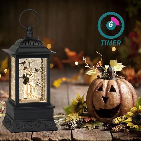 كرة الثلج للهالوين، قسيمة هيكل عظمي لتزيين الهالوين للمنزل، فانوس لامع مضاء على شكل كرة ثلجية لديكور الهالوين in Kuwait