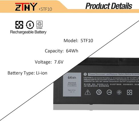 ZTHY 266J9 استبدال البطارية لـ Dell G3 15 3500 3590 3790 G5 15 5500 SE 5505 P89F Inspiron 5490 INS 15PR-1545W 1548BR 1645W 1742BR 1742W Series 0415CG C9VNH 0PN1VN 0M4GWP 11.4 فولت، 51 وات في الساعة، 3 خلايا in Saudi Arabia