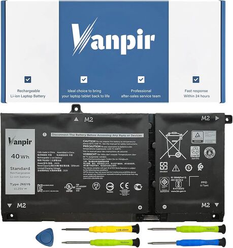 VANPIR H5CKD Laptop Battery, 15V 53Wh 3360mAh Compatible with Dell Vostro 5300 5401 5501 Latitude 3410 3510 Inspiron 5300 5401 5408 5501 5508 5400 7405 7300 7500 2-in-1 Silver Series 07T8CD in Saudi Arabia