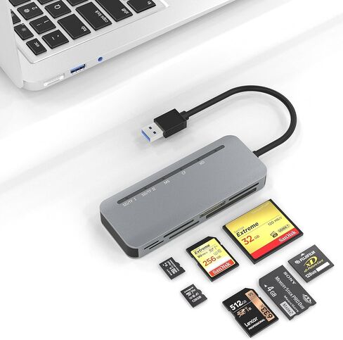 CFast 2.0 Card Reader, USB C CFast Card Reader 3.0 5Gbps CFast/CF/SD/TF/XD 5 in 1 Memory Card Reader/Adapter for SanDisk, Lexar, Transcend, Sony Card, Read CFast/TF/SD/XD/CF 5 Cards Simultaneously in Saudi Arabia
