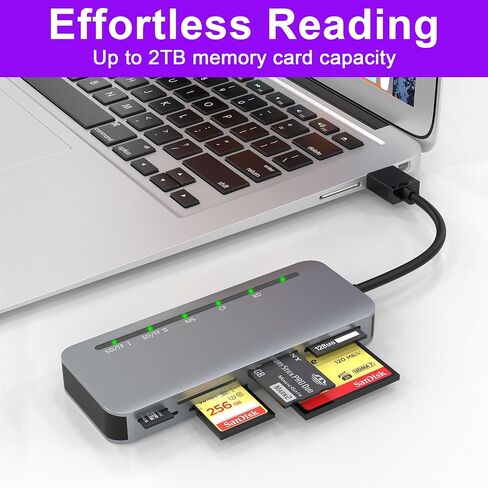 CFast 2.0 Card Reader, USB C CFast Card Reader 3.0 5Gbps CFast/CF/SD/TF/XD 5 in 1 Memory Card Reader/Adapter for SanDisk, Lexar, Transcend, Sony Card, Read CFast/TF/SD/XD/CF 5 Cards Simultaneously in Saudi Arabia