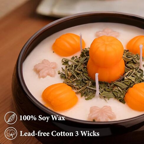 ديكور الخريف - ديكورات الخريف للمنزل - شموع أوراق القيقب الخريفية - ديكور جمالي ريفي لمزرعة القرية لطاولات الغرف الداخلية - هدايا للنساء في عيد ميلاد الخريف/الهالوين in Kuwait