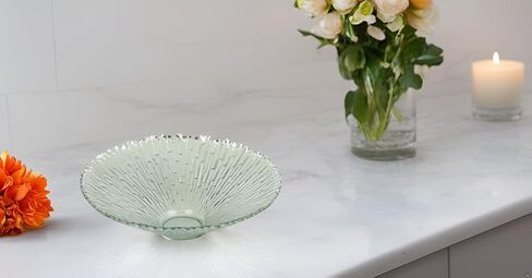 Biedermann & Sons Vintage Candleholders-Starburst Glass Bowl Floating Candle Holder, 11.75-Inch, Clear, 2 Count in Saudi Arabia