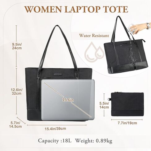 VASCHY Laptop Tote Bag for Women, Large 15.6inch Computer Teacher Bag Purse Briefcase for Travel,Work,Business,Office in Kuwait