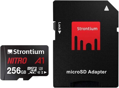 Strontium Nitro 32GB Micro SDHC Memory Card 100MB/s A1 UHS-I U1 Class 10 w/ Adapter High Speed For Smartphones Tablets Drones Action Cams (SRN32GTFU1A1A) in Saudi Arabia