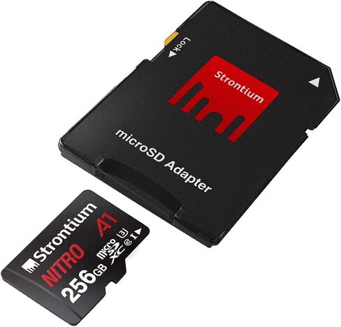 Strontium Nitro 32GB Micro SDHC Memory Card 100MB/s A1 UHS-I U1 Class 10 w/ Adapter High Speed For Smartphones Tablets Drones Action Cams (SRN32GTFU1A1A) in Saudi Arabia