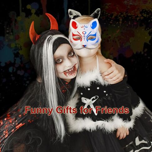 DIY غير مصبوغ قناع تنكر القط ورقة المعجن قناع الأبيض الحرفية قناع اللب أقنعة قابلة للطلاء فارغة لزي الهالوين 2 حزمة in Kuwait