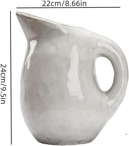 Vintage Ceramic Pitcher, Stain Resistant Stoneware Pitcher Vase with Handle in Saudi Arabia