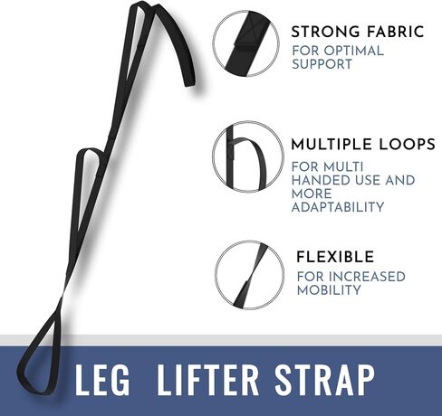 47" Leg Lifter Strap- Extra Long Leg Strap with Multiple Loops to Lift Leg, Ideal Total Hip Replacement Recovery or Knee Replacement Surgery Recovery Aids, Mobility Aids and Equipment (1) in Saudi Arabia
