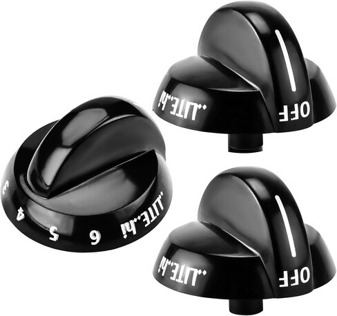 Funmit 316220009 استبدال مقبض الموقد العلوي لفريجيدير يستبدل AP4322122 PS1991531 EAP1991531 (أسود، 4 عبوات) in Kuwait