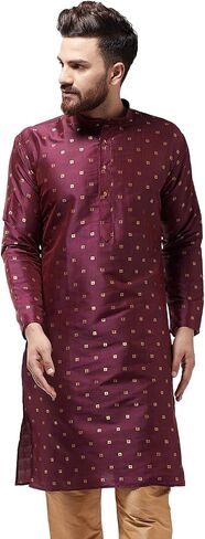 Sojanya (Since 1958, Men's Silk Blend Printed Only Long Kurta in Saudi Arabia