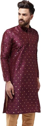 Sojanya (Since 1958, Men's Silk Blend Printed Only Long Kurta in Saudi Arabia