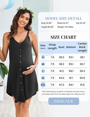 Ekouaer Women 3 in 1 Labor and Delivery/Maternity/Nursing Nightgown Button Down Sleeveless Pregnancy Dress for Breastfeeding in Saudi Arabia