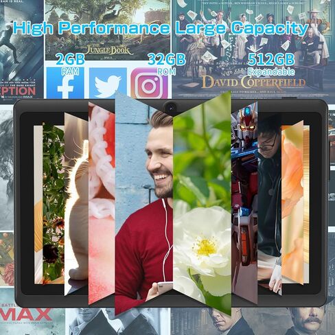 تابلت NEWISION Android للأطفال، 7 بوصات Android 11.0، ذاكرة وصول عشوائي 32 جيجابايت (قابلة للتوسيع 512 جيجابايت) معالج رباعي النواة، كاميرا مزدوجة، واي فاي، النوع C، تتضمن حافظة كمبيوتر لوحي (أزرق) in Kuwait