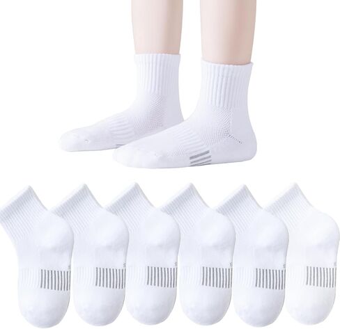 Marchare Kids Athletic Socks Half Cushioned Crew Socks Ankle Socks Kids Cotton Sport Socks in Saudi Arabia