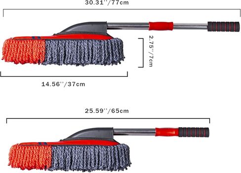 Soft Microfiber Car Duster Exterior Scratch Free Multipurpose Duster with Extendable Handle Duster for Car, Truck, SUV, RV and Motorcycle in Kuwait
