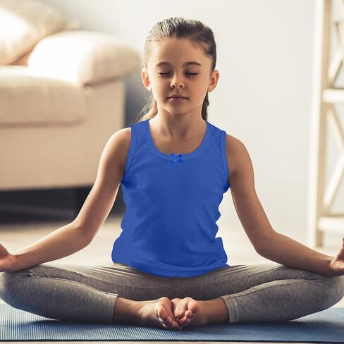 5 قطع من قمصان الرقص للفتيات بدون أكمام من Racerback بدون أكمام، قمصان رقص الباليه للفتيات الصغيرات in Kuwait