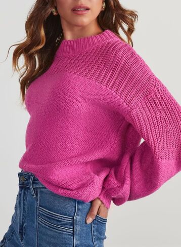 Dokotoo Women's Casual Long Sleeve Sweaters Loose Crewneck Knit Solid Pullover Sweater Jumper Tops in Saudi Arabia
