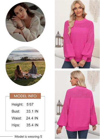 Dokotoo Women's Casual Long Sleeve Sweaters Loose Crewneck Knit Solid Pullover Sweater Jumper Tops in Saudi Arabia