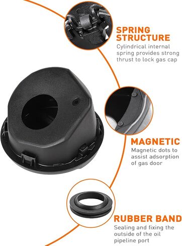 Savadicar Gas Cap Cover, Fuel Filler Tank Door Compatible with 2018-2024 Jeep Wrangler JL JLU 2 and 4 Door, ABS + Aluminum Alloy Structure, Replacement Accessories, Black in Kuwait