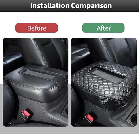 CheroCar Center Console Leather Armrest Pad Cover Interior Accessories for Silverado/Avalanche/Tahoe/Suburban/GMC YUKON 2007-2013 (Carbon Fiber) in Saudi Arabia