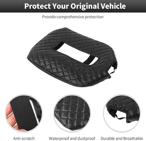 CheroCar Center Console Leather Armrest Pad Cover Interior Accessories for Silverado/Avalanche/Tahoe/Suburban/GMC YUKON 2007-2013 (Carbon Fiber) in Saudi Arabia