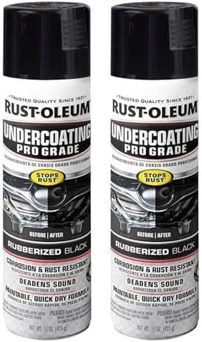 بخاخ طلاء سفلي مطاطي بدرجة احترافية من Rust-Oleum 248656، 15 أونصة، أسود in Kuwait