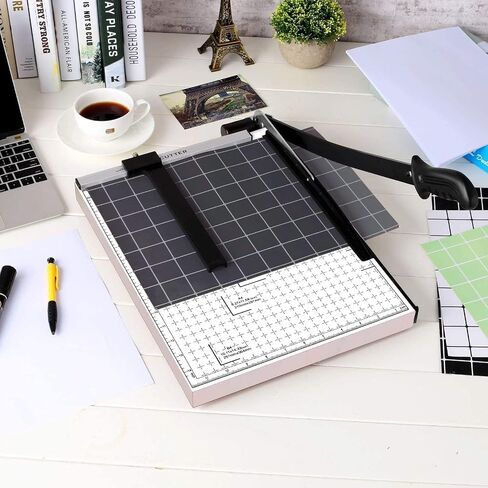 Paper Cutter for Cardstock Heavy Duty 12 inch, 12" Cut Length Guillotine Paper Trimmer for Cardstock Metal Base, 12 Sheets Capacity, for Home Office Classroom School in Saudi Arabia