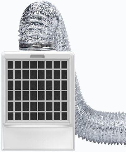 Cyndi's Store 3 in 1 Indoor Dryer Vent Kit - Dryer Vent Screen Filter Bucket Box for Electric Dryer Inside Use, with 4 Pieces Filters - White in Saudi Arabia