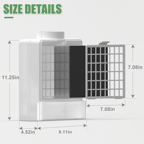 Cyndi's Store 3 in 1 Indoor Dryer Vent Kit - Dryer Vent Screen Filter Bucket Box for Electric Dryer Inside Use, with 4 Pieces Filters - White in Saudi Arabia