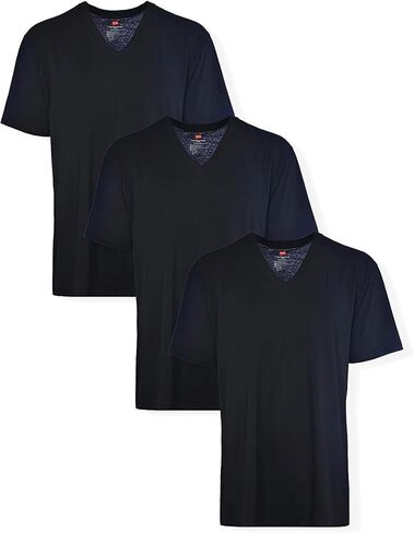 Hanes mens Comfortsoft V-Neck Tagless Tshirt 3 Pack in Saudi Arabia