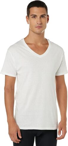 Hanes mens Comfortsoft V-Neck Tagless Tshirt 3 Pack in Saudi Arabia