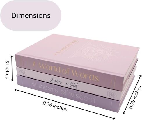 Faux Decorative Books - 3-Piece Coffee Table Decor Centerpiece Accents - Shelf Decor with Blank Pages, Pastel Colors, Varied Spine Thickness, Elegant Hardcover Designs - Shelf & Mantel Decorations in Saudi Arabia