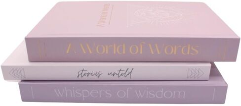 Faux Decorative Books - 3-Piece Coffee Table Decor Centerpiece Accents - Shelf Decor with Blank Pages, Pastel Colors, Varied Spine Thickness, Elegant Hardcover Designs - Shelf & Mantel Decorations in Saudi Arabia