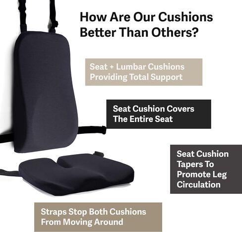 Elmara Doctor-Designed Car Seat Cushions for Driving – Car Seat Back Support, Driver Seat Cushion and Back Cushion for Car, Pillow for Driving Seat – The Ultimate Comfort Solution for Cars (Black) in Saudi Arabia