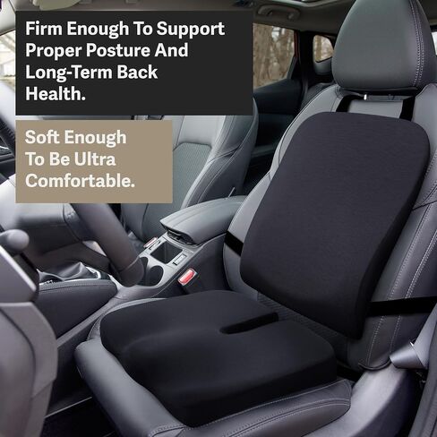 Elmara Doctor-Designed Car Seat Cushions for Driving – Car Seat Back Support, Driver Seat Cushion and Back Cushion for Car, Pillow for Driving Seat – The Ultimate Comfort Solution for Cars (Black) in Saudi Arabia