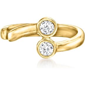 RS Pure by Ross-Simons Diamond-Accented 2-Stone Ear Cuff in 14kt Yellow Gold