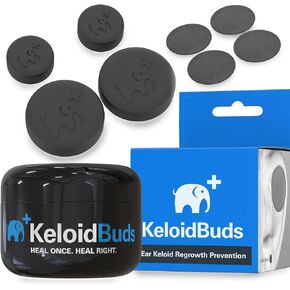 KeloidBuds Pressure Earrings for Keloids - Premium Silicone and Neodymium Magnet Compression Kit for Treatment of Keloids - Optimal Clip On Pressure
