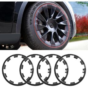Rim Protector for Tesla Model Y 20 Inches Induction Wheels Integrated ABS Rim Hubcaps Cover Protection Accessories for Tesla Model Y Sturdy Wear-Resistant and Not Easy to Come-Off 4pcs