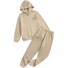 Floerns Boy's 2 Piece outfits Sweatsuits Cartoon Print Long Sleeve Hoodie and Tapered Jogger Sweatpants Sets