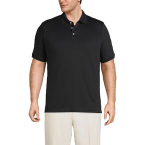 Lands' End Mens Short Sleeve Supima Polo Black Regular X-Large